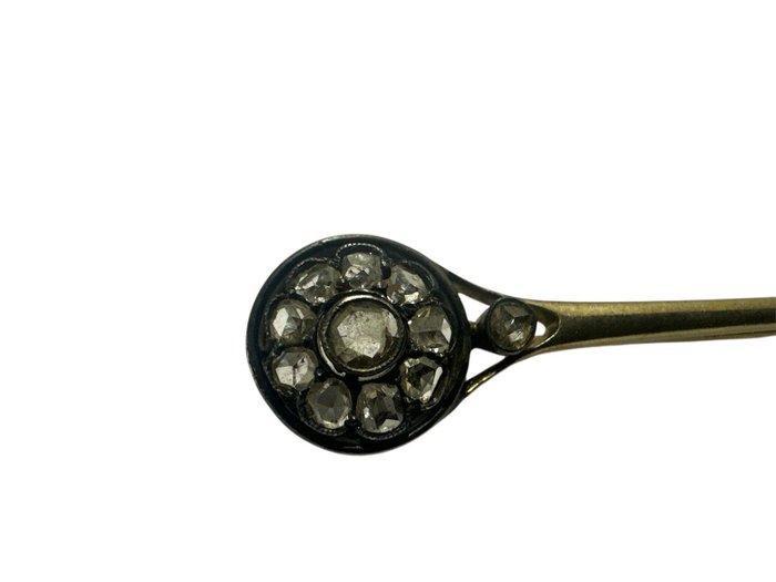 Broche - 12 kt. Roségoud, Witgoud - 1.30ct. tw. Diamant, Bijoux, Sacs & Beauté, Bijoux anciens
