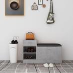 vidaXL Schoenenbank 94,5x31x57 cm bewerkt hout betongrijs, Verzenden, Nieuw