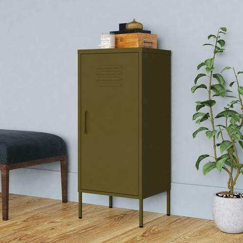 vidaXL Opbergkast 42,5x35x101,5 cm staal olijfgroen, Huis en Inrichting, Kasten | Overige, Nieuw, Verzenden
