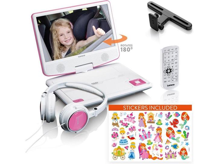 Lenco DVP-920PK - Draagbare DVD-speler - 9 Inch scherm -, Huis en Inrichting, Woonaccessoires | Overige, Zo goed als nieuw, Verzenden