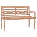 vidaXL Bankje Batavia 120 cm massief teakhout met whitewash, Tuin en Terras, Verzenden, Nieuw