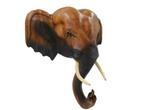 Veiling - Olifanten hoofd van hout wandecoratie 40 cm, Huis en Inrichting, Woonaccessoires | Wanddecoraties, Nieuw