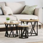 vidaXL Nestende Side Table 3 pcs artisanaal eikenkleurig, Huis en Inrichting, Verzenden, Nieuw
