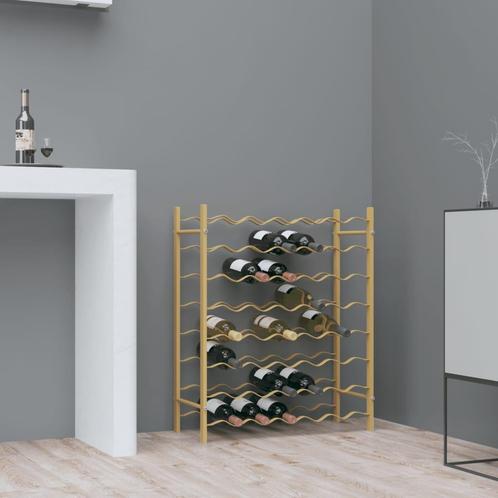 vidaXL Wijnrek voor 48 flessen metaal goudkleurig, Huis en Inrichting, Woonaccessoires | Wijnrekken, Nieuw, Verzenden