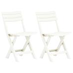 vidaXL Tuinstoelen inklapbaar 2 st kunststof wit, Tuin en Terras, Tuinstoelen, Verzenden, Nieuw