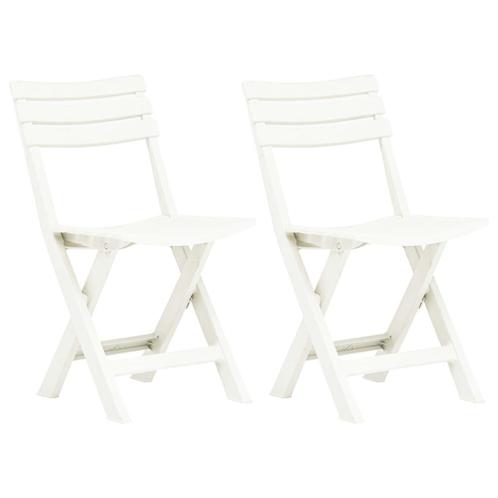 vidaXL Tuinstoelen inklapbaar 2 st kunststof wit, Tuin en Terras, Tuinstoelen, Nieuw, Verzenden