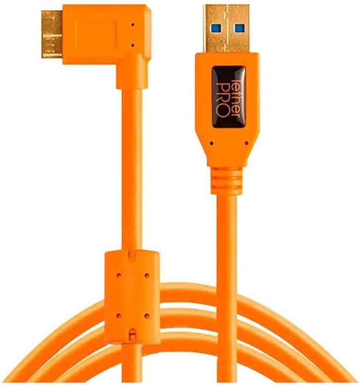 Tether Tools TetherPro USB 3.0 A male to Micro B Right Angle, Telecommunicatie, Vaste telefoons | Handsets en Draadloos, Zo goed als nieuw