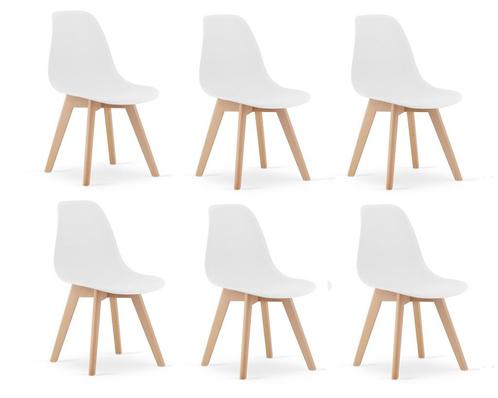 Set van 6 witte KITO stoelen - perfect voor eetkamer, woo..., Huis en Inrichting, Stoelen, Grijs, Vijf, Zes of meer stoelen, Nieuw