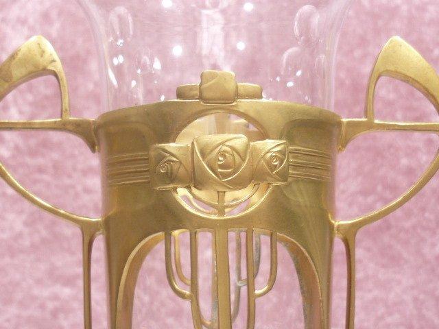 Jugendstil - Vaas - Verguld tin, Antiek en Kunst, Kunst | Designobjecten