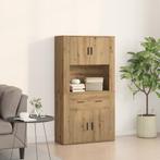 vidaXL Highboard Artisan Eiken 80x33x150 cm Bewerkt Hout, Huis en Inrichting, Verzenden, Nieuw