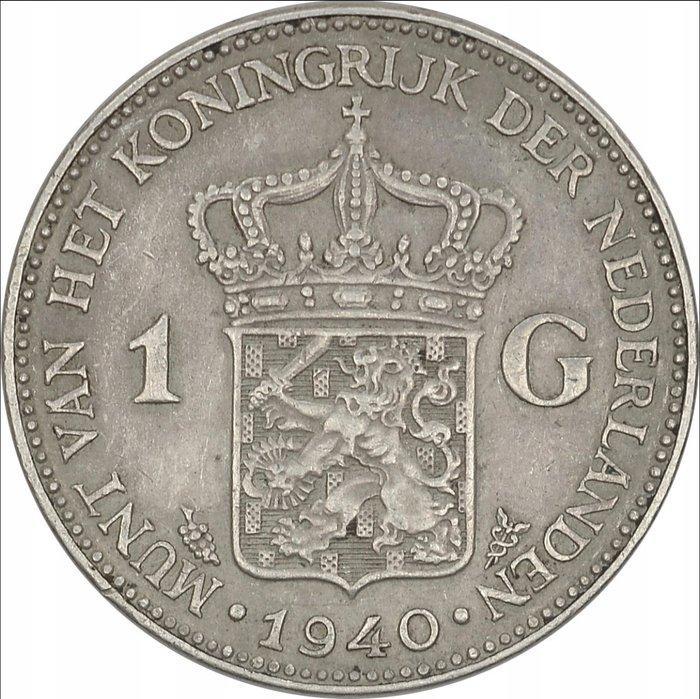 Nederland. Gulden 1940 - Wilhelmina in London - Decorated, Postzegels en Munten, Munten | Nederland