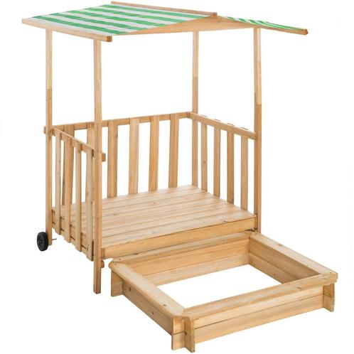tectake Zandbak met overkapping 106x105x137cm - groen, Kinderen en Baby's, Speelgoed | Buiten | Zandbakken, Verzenden