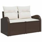 vidaXL Tuinbank Set met kussen 5 pcs Bruin en Crème 55 x 55, Verzenden, Nieuw