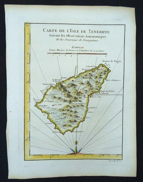 Espagne - Tenerife, le Teide, Îles Canaries; J.N. Bellin -, Boeken, Atlassen en Landkaarten