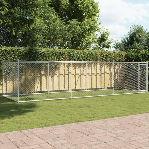 vidaXL Cage pour chien avec porte gris 6x2x1,5 m acier, Animaux & Accessoires, Maisons pour chiens, Neuf, Envoi