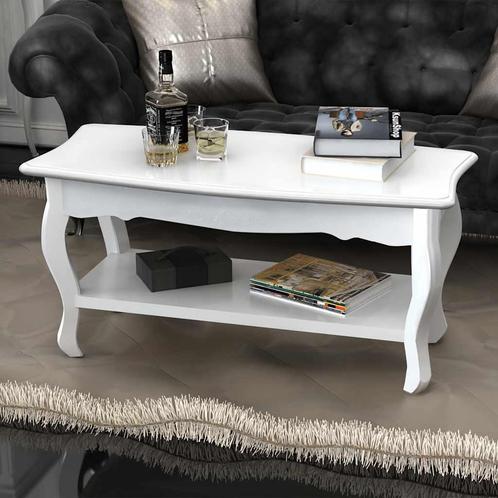 vidaXL Salontafel met 2 lagen MDF wit, Huis en Inrichting, Tafels | Salontafels, Nieuw, Verzenden