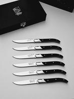 Laguiole - 6x Luxury Steak Knives - Black Ebony Wood - style