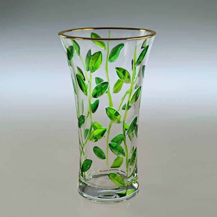 Secoloventesimo - Vaas - Groene bladeren vaas - 24 kt goud -, Antiek en Kunst, Antiek | Glaswerk en Kristal