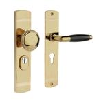 Retro buitendeurbeslag knop/klink PC55 glanzend messing, Ophalen of Verzenden, Klink of Kruk