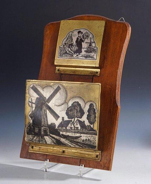 Tijdschriftenhouder - Art Deco Dagbladenhouder van hout en, Antiek en Kunst, Curiosa en Brocante