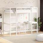 vidaXL Hoogslaper met bureau massief grenenhout wit 90x200, Verzenden, Nieuw