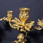 Kaarsenhouder (2) - Verguld brons - Bronzen kandelaars, Antiek en Kunst