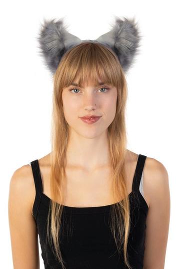 Haarband Grote Furry Oortjes Grijs Beer Vos Diadeem Dons Die beschikbaar voor biedingen