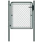 vidaXL Poort 100x75 cm staal groen, Tuin en Terras, Tuinpoorten, Verzenden, Nieuw