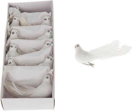 Vogel witte duiven op clip 12 stuks, Hobby en Vrije tijd, Knutselen, Nieuw