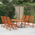 vidaXL 7-delige Tuinset massief eucalyptushout, Tuin en Terras, Tuinsets en Loungesets, Verzenden, Nieuw, Tuinset