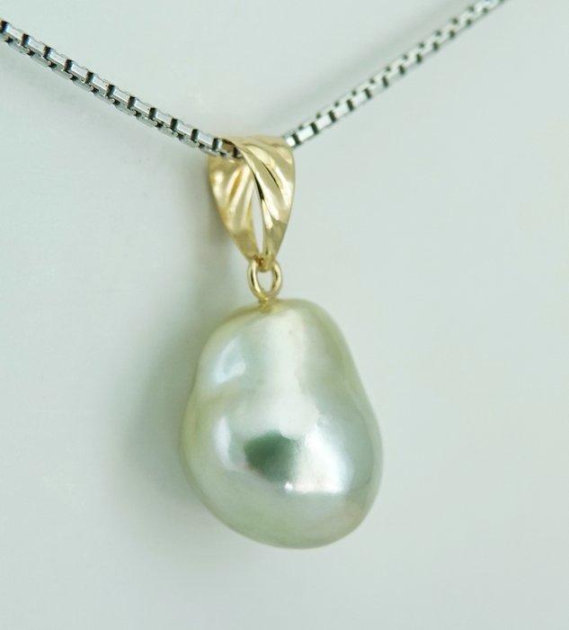 Zonder Minimumprijs - Hanger - 18 karaat Witgoud Parel -, Handtassen en Accessoires, Antieke sieraden