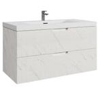 Badkamermeubel Set Thermis 100cm Wit Marmer Badmeubel, Huis en Inrichting, Badkamer | Badkamermeubels, Verzenden, Nieuw