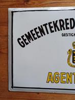 Bord émaillé, agence de crédit municipal de Belgique -, Antiek en Kunst