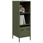 vidaXL Hoge kast 35x39x103,5 cm staal olijfgroen, Huis en Inrichting, Verzenden, Nieuw