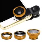 3 in 1 Universele Camera Lens Clip voor Smartphones Goud -, Audio, Tv en Foto, Videocamera's Digitaal, Nieuw, Verzenden