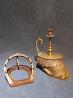 Kandelaar - Smeedijzer - Bureauaccessoires - Horse hoof, Antiek en Kunst