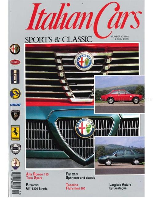 1992 ITALIAN CARS SPORTS & CLASSIC MAGAZINE ENGELS 10, Livres, Autos | Brochures & Magazines
