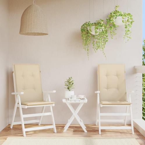 vidaXL Tuinstoelkussens 2 st hoge rug 120x50x3 cm stof beige, Huis en Inrichting, Woonaccessoires | Kussens, Nieuw, Verzenden