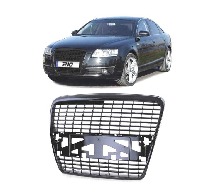 Calandre Pour Audi A6 C6 04-08 Look S6 Noir Brillant, Auto-onderdelen, Carrosserie, Verzenden