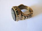 Laiton, onyx - Bague - Route de la Soie