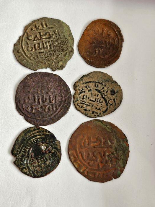 . Islamitische Rijk (middeleeuws) Ilkhanid. Lot of 6 coins, Postzegels en Munten, Munten | Azië