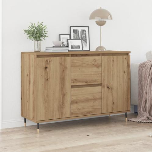 vidaXL Dressoir met Deuren & Lades Artisan Eiken 101,5x35x70, Huis en Inrichting, Kasten | Dressoirs, Nieuw, Verzenden