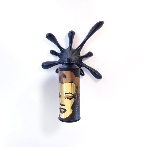 2FAST - Marilyn Black/Gold Splash Can Sculpture, Antiek en Kunst, Kunst | Schilderijen | Modern