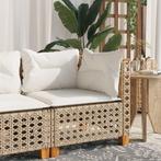 vidaXL Tuinhoekbank met kussens poly rattan beige, Tuin en Terras, Tuinsets en Loungesets, Verzenden, Nieuw