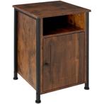 Nachtkastje Blackburn 40x42x60,5cm - Industrieel hout donker, Huis en Inrichting, Tafels | Bijzettafels, Nieuw, Verzenden