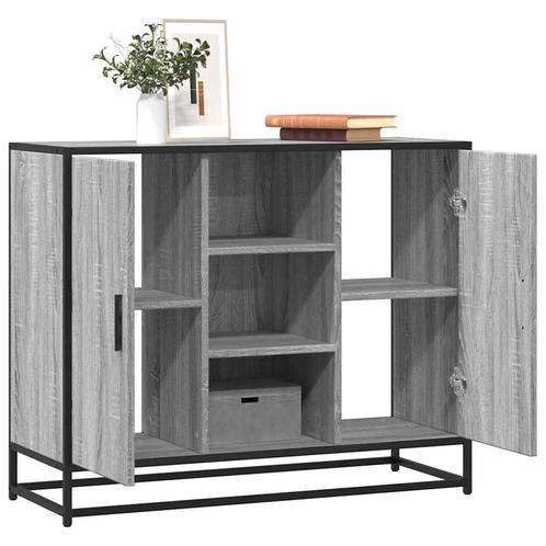 vidaXL Buffet sonoma gris 92x35x76 cm bois dingénierie, Huis en Inrichting, Kasten | Dressoirs, Verzenden