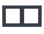 PVC raam draaikiep-draaikiep b150xh80 cm Antraciet, Gevelraam of Ruit, 80 tot 120 cm, Nieuw, Ophalen of Verzenden