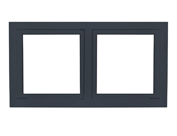 PVC raam draaikiep-draaikiep b150xh80 cm Antraciet, Doe-het-zelf en Bouw, Glas en Ramen, Dubbelglas, Nieuw, Gevelraam of Ruit