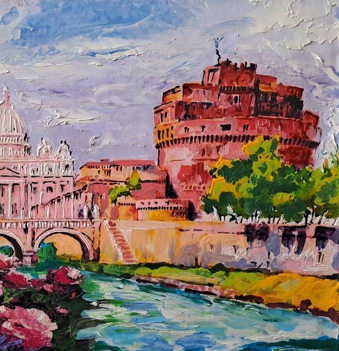 Bartolo Gentiluomo (XX-XXI) - Castel SantAngelo, Antiek en Kunst, Kunst | Schilderijen | Klassiek