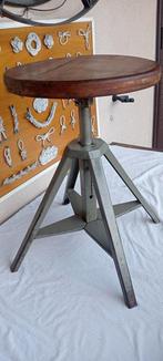 Industrial Stool - Kruk - Hout, Staal - Industriële kruk